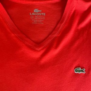 Lacoste Mens V-Neck Tee